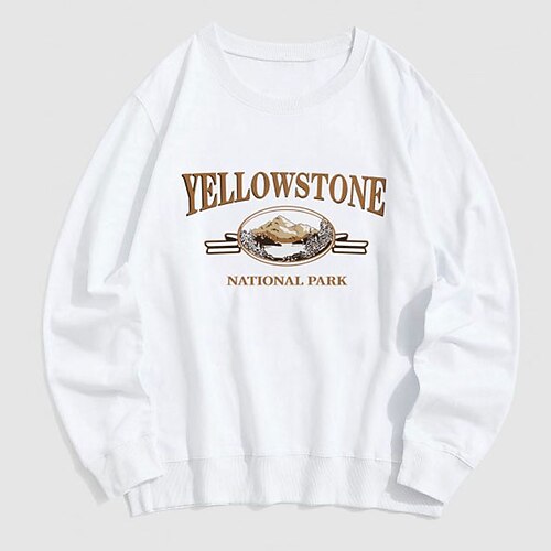 

Men's Sweatshirt Pullover Black Beige White Crew Neck Graphic Letter Sports Outdoor Sports Streetwear Hot Stamping Basic Streetwear Casual Winter Fall Clothing Apparel Hoodies Sweatshirts