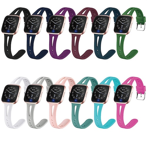 

Smart Watch Band Compatible with Fitbit Versa / Versa 2 / Versa Lite / Versa SE Soft Silicone Smartwatch Strap Handmade Multilayer Adjustable Sport Band Replacement Wristband