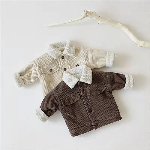 

Bambino (1-4 anni) Da ragazzo Giacca in pile Capispalla Tinta unica Manica lunga Cappotto Informale Essenziale Fantastico Marrone Beige Inverno 1-3 anni