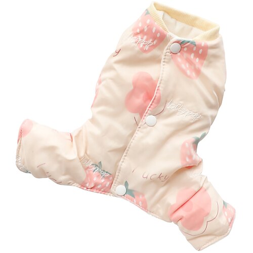 

Dog Cat Coat Strawberry Quotes Sayings Adorable Stylish Casual Daily Outdoor Casual Daily Winter Dog Clothes Puppy Clothes Dog Outfits Warm Rosy Pink Costume for Girl and Boy Dog Cotton XS S M L XL