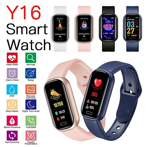 

Y16 Smart Watch Bluetooth Call Bracelet Heart Rate Blood Pressure Oxygen Monitor Fitness Tracker Custom Dial Smart Band
