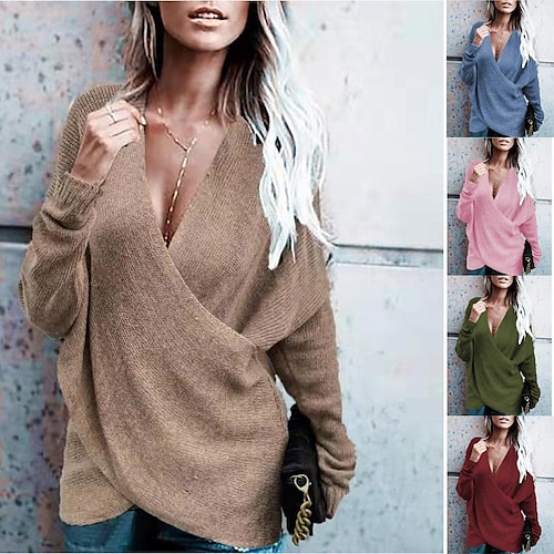 

Women's Shirt Blouse Green Black Blue Plain Crochet Long Sleeve Casual Basic V Neck Regular S