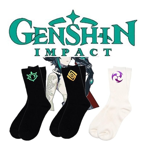 

Inspirado por Impacto de Genshin Xiao Animé Disfraces de cosplay Japonés Espada Calcetines Para Hombre Mujer