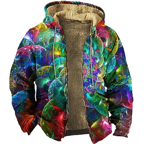 

Men's Full Zip Hoodie Jacket Yellow Red Light Blue Hooded Graphic Prints Zipper Print Casual Daily Holiday 3D Print Fleece Designer Thin fleece Winter Clothing Apparel Bubble Hoodies Sweatshirts