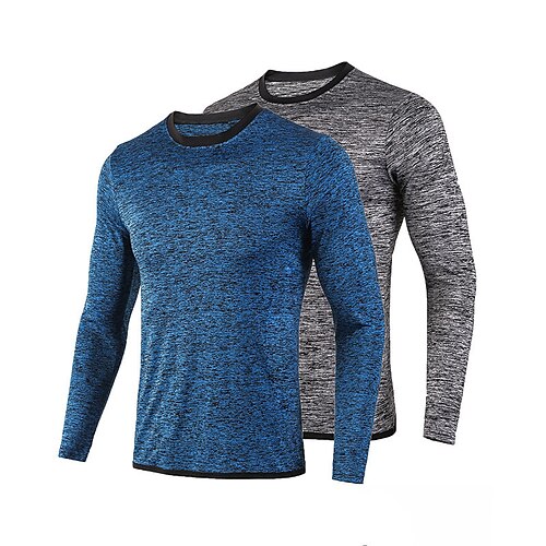 

Homme Chemise musclée Chemises évacuant l'humidité T-shirt Chemise à manches longues Plein Col Ras du Cou Sport Loisir Plein Air manche longue Vêtement Tenue Sportif Mode Entraînement