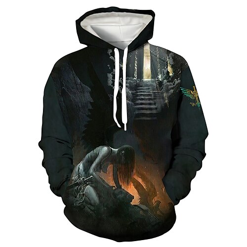 

Vikingos valhalla Sudadera Dibujos Manga Anime Bolsillo delantero Gráfico Sudadera Para Hombre Mujer Unisexo Adulto Impresión 3D 100% Poliéster