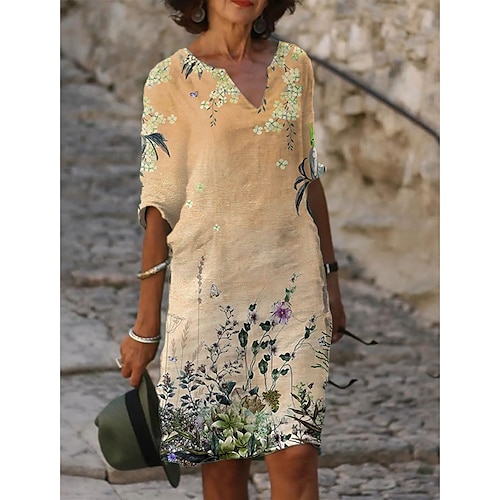 

robe chandail décontracté pour femmes robe chandail chasuble mini robe chandail jaune clair rose clair bleu clair demi manches imprimé graphique été printemps col en v vacances de base 2023 s m l xl