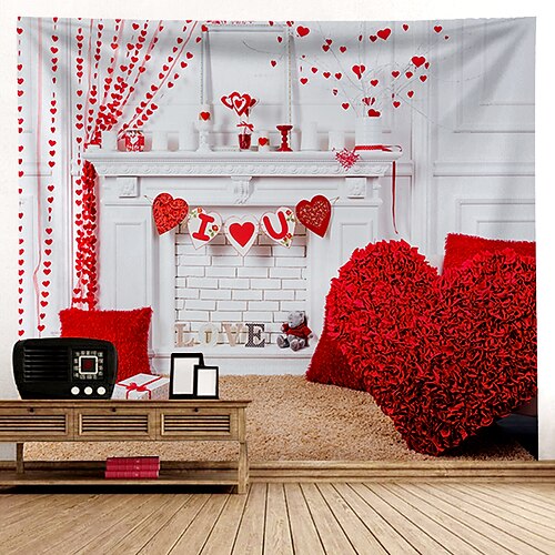 

Saint valentin grand mur tapisserie art décor mariage couverture rideau suspendu maison chambre salon décoration polyester