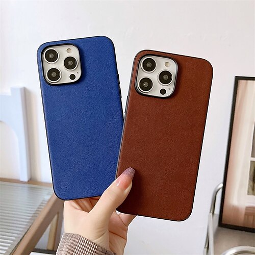 

teléfono Funda Para Apple Funda Trasera iPhone 14 Pro Max 14 Plus 13 12 11 Pro Max Mini X XR XS Protector de cuerpo completo Antipolvo Anti-Arañazos Color sólido Cuero de PU