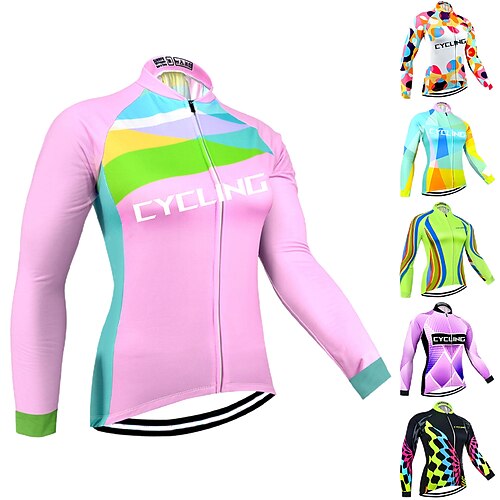 

21Grams Mulheres Camisa para Ciclismo Manga Longa Moto Camisa / Roupas Para Esporte Blusas com 3 bolsos traseiros Ciclismo de Montanha Ciclismo de Estrada Respirável Pavio Humido Secagem Rápida Tiras