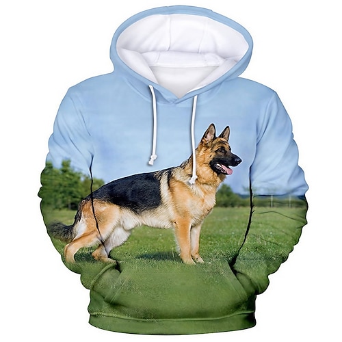 

Homme Sweat à capuche Vert Capuche Animal Chien Imprimés Photos Imprimer du quotidien Des sports 3D effet basique Vêtement de rue Design Printemps Automne Vêtement Tenue Pulls Capuche Pulls