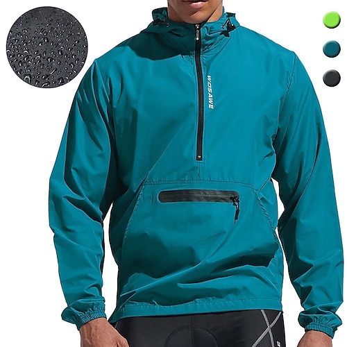 

wosawe мужская велосипедная куртка ветровка водонепроницаемая куртка от дождя светоотражающие куртки для бега велосипед с капюшоном упаковываемый плащ легкий дышащий устойчивый к ультрафиолету
