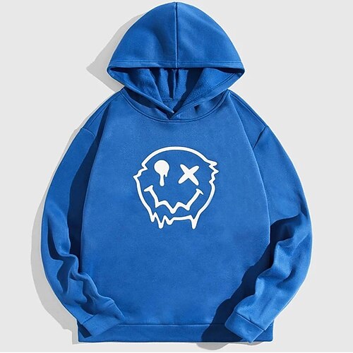 

Men's Hoodie Blue Yellow Red Hooded Grimace Print Holiday Going out Streetwear Cool Casual Winter Spring Fall Clothing Apparel Hoodies Sweatshirts