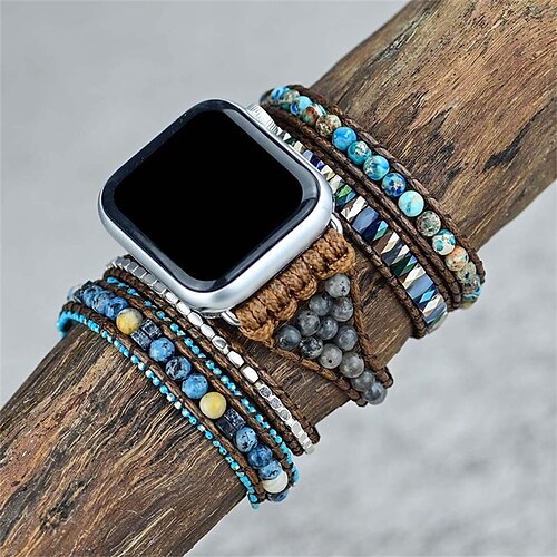 

1 PCS Smart Watch Band Compatible with Apple iWatch 38/40/41mm 42/44/45/49mm Ultra Series 8 7 6 5 4 3 2 1 SE Handmade Braided Rope for iWatch Smartwatch Strap Wristband Fabric Handmade Multilayer