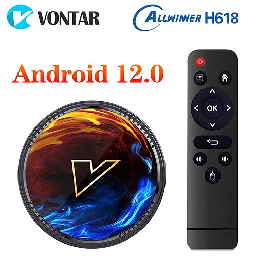 

Android 12.0 TV Box H618 Quadcore 2/4GB RAM 16/32/64GB ROM 2.4G/5.0G Dual WiFi BT 4.0 Android Box Support Multi-Lingual with LAN Ethernet 10/100M for Chat Movie Game