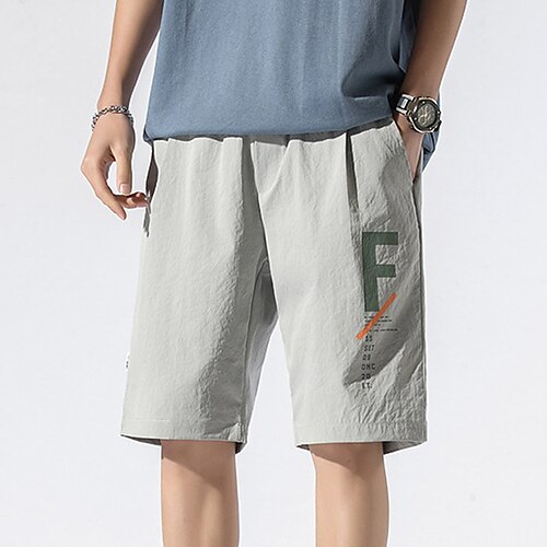

Herre Aktiv shorts Casual shorts Lomme Bokstaver Komfort Pustende Kort Avslappet Daglig Ferie Gatemote Stilfull Rød Blå