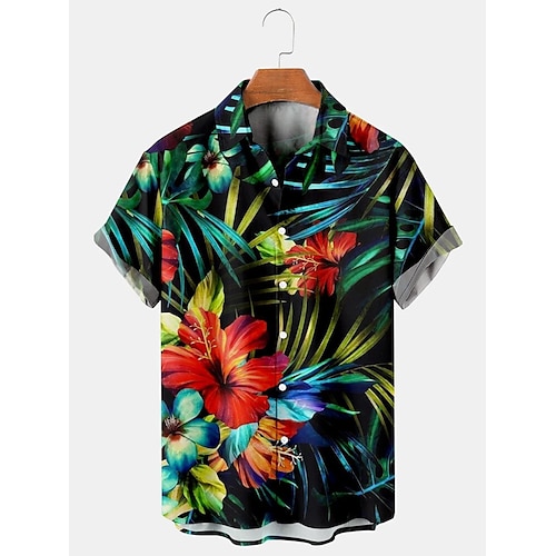 

Men'sShirtSummerHawaiianShirt Leaves Floral GraphicPrintsTurndownOutdoorStreetShortSleevesButton-DownPrintClothingApparelTropicalFashionDesignerHawaiian