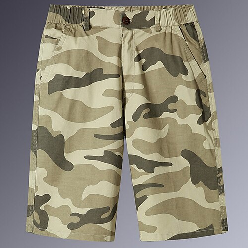 

Herre Chino shorts Bermuda shorts Arbejdsshorts Lomme Elastisk Talje Camouflage Komfort Korte Afslappet Daglig I-byen-tøj Binding Stilfuld Klassisk Stil Militærgrøn Navyblå