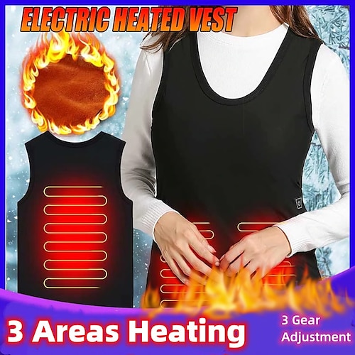 

USB Heating Vest Women Men Thermal Warm Jacket 5Heating Zones Waistcoat for Sports Hiking Lightweight Body Warmer Clothes M-6XL