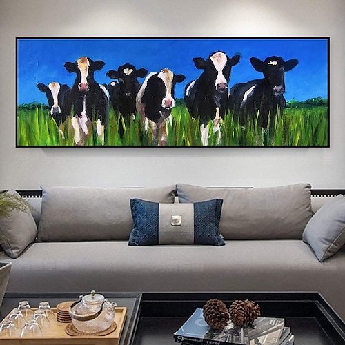 

pintura a óleo artesanal lona decoração da arte da parede animais modernos vacas leiteiras para decoração de casa rolou sem moldura pintura não esticada