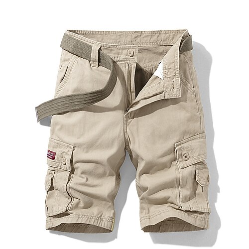 

Men's Cargo Shorts Shorts Pocket Straight Leg Plain Comfort Breathable Short Sports Outdoor Daily Going out 100% Cotton Stylish Classic Style Green Black