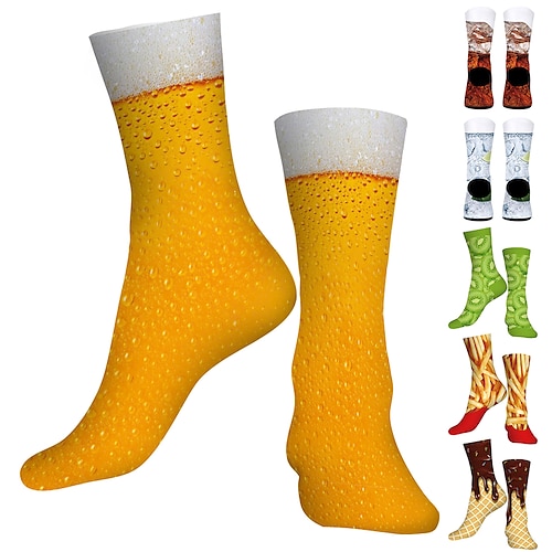 

radsocken lustig Herren Damen Socken Lustige Socken Elegante Socken Fahhrad / Radsport Atmungsaktiv Weich Komfortabel 1 Paar Graphic Baumwolle Schwarz