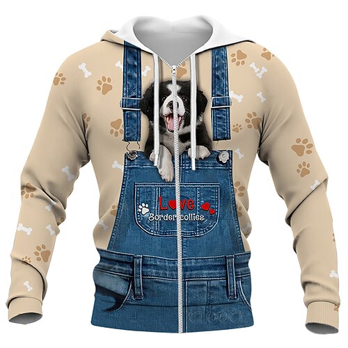 

Inspired by Animal Dog Hoodie Cartoon Manga Anime Front Pocket Graphic Hoodie For Men's Women's Unisex Adults' 3D Print 100% Polyester