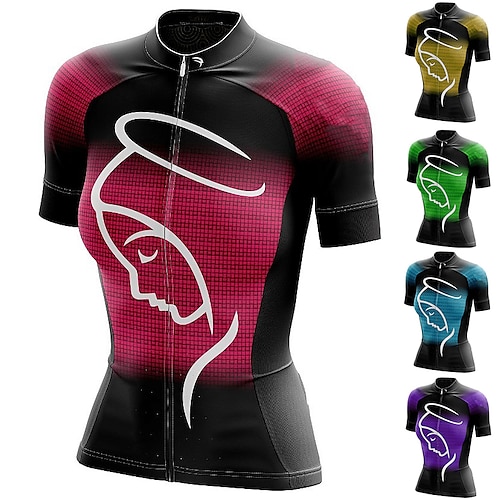 

21Grams Women's Cycling Jersey Short Sleeve Bike Top with 3 Rear Pockets Mountain Bike MTB Road Bike Cycling Breathable Quick Dry Moisture Wicking Reflective Strips Yellow Red Blue Graphic Spandex