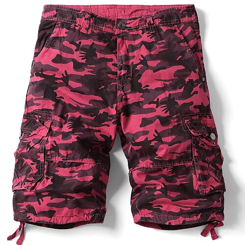 

Homme Short Cargo Short Shorts de Randonnée Cordon de jambe Multi poche Camouflage Confort Vestimentaire Longueur genou Casual du quotidien Vêtement de rue Mélange de Coton mode Style classique Vert