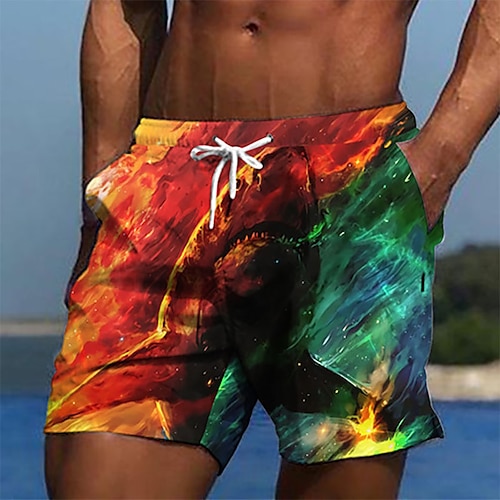 

Herre Surf shorts Badeshorts Sommer shorts Strandshorts Snørelukning Elastisk Talje Elastisk trækdesign Grafisk Haj Trykt mønster Åndbart Blød Korte Afslappet Daglig Hawaiiansk Designer Rød