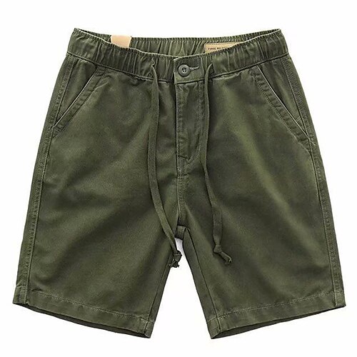 

Per uomo Pantaloncini chino Pantaloncini da lavoro A cordoncino Vita elastica Liscio Esterno Per uscire Misto cotone Di tendenza Streetwear Nero Verde militare Media elasticità