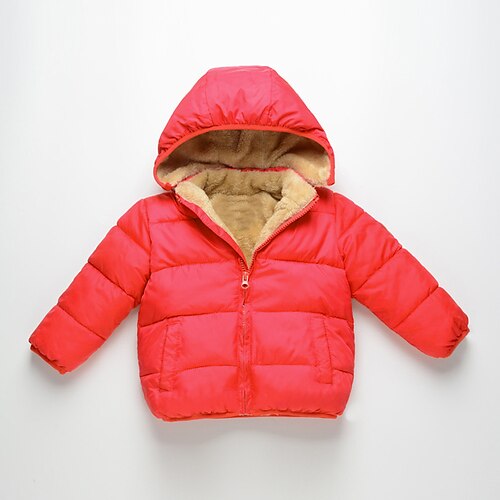 

Bambino (1-4 anni) Da ragazza Giacca con cappuccio Tinta unica Di tendenza Esterno Cappotto Capispalla 3-7 anni Inverno Nero Rosso Blu