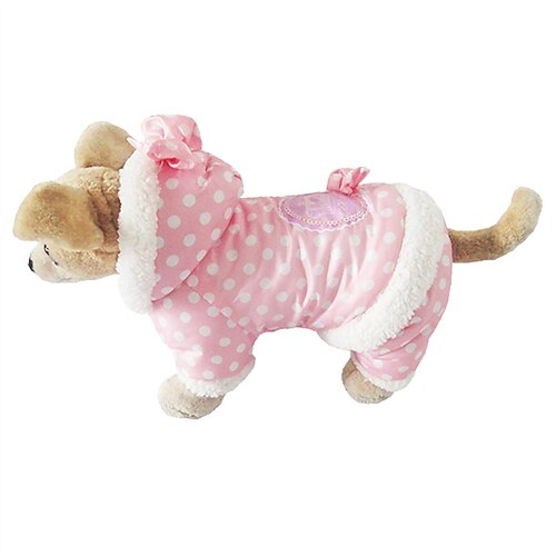 

Dog Cat Coat Polka Dot Adorable Stylish Ordinary Casual Daily Outdoor Casual Daily Winter Dog Clothes Puppy Clothes Dog Outfits Warm Pink Beige Costume for Girl and Boy Dog Polyester S M L XL