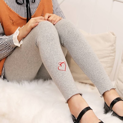 

Baby Jente Leggings Helfarge Aktiv Skole 7-13 år Vinter Vinrød Svart Rosa