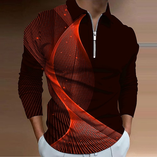 Designer Shirts New Mens Large Sleeves Polo Top 3D Digital