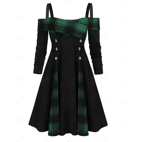 

Goth Girl Retro Vintage Punk Gothic Flare Dress Women's Costume Vintage Cosplay Party / Evening Dress Masquerade