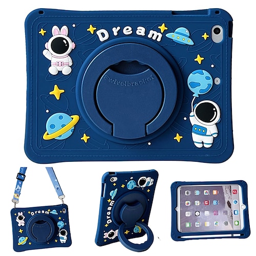 

Tablet Case Cover For Apple iPad Air 5th iPad 10.2'' 9th 8th 7th iPad Air 3rd iPad mini 6th 5th 4th 2022 2021 iPad Pro 11'' 3rd 360° Rotation Portable Pencil Holder Cartoon Silicone For Kids