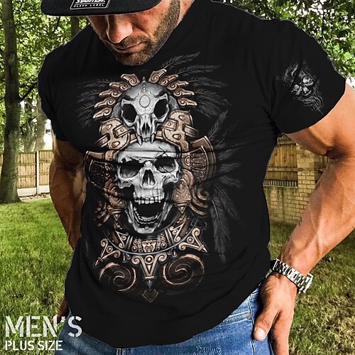 

Per uomo Plus Size maglietta Grande e alto Pop art Girocollo Manica corta Primavera estate Essenziale Vintage Di tendenza Streetwear Informale Sport Top