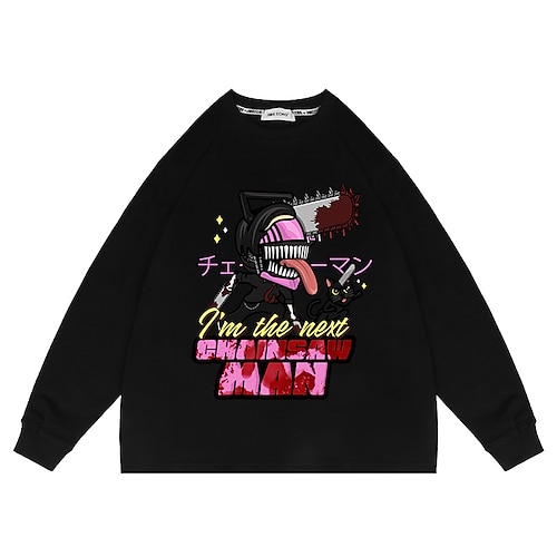 

Chainsaw Man Denji Sweatshirt Anime Classic Street Style Hoodie For Men's Women's Unisex Adults' Hot Stamping 100% Polyester