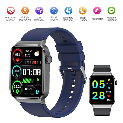

T50 Smart Watch 1.83 inch Smartwatch Fitness Running Watch Bluetooth Pedometer Call Reminder Activity Tracker Compatible with Android iOS Women Men Waterproof Long Standby Hands-Free Calls IP 67 38mm