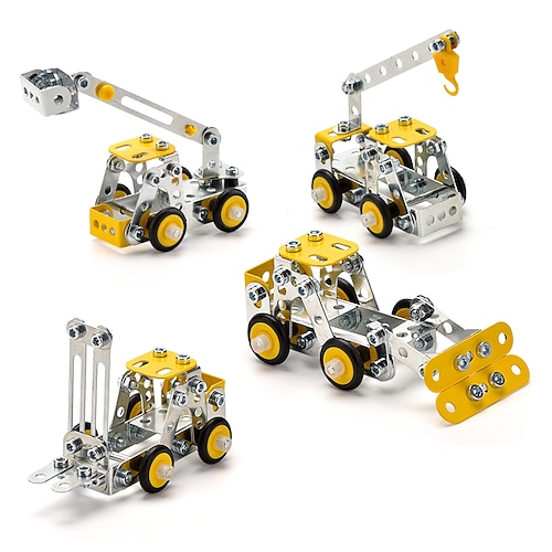 

blocs de construction en métal mini véhicule d'ingénierie en alliage créatif construction de simulation en métal tige mécanique éducatif apprentissage cerveau jouet ensemble pour les enfants d'âge 8