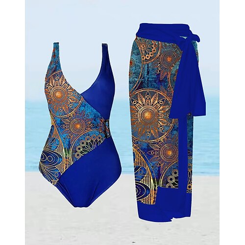 

Mulheres Roupa de Banho Uma pedaço 2 partes Normal roupa de banho Estampado Gráfico Azul Com Alças Fatos de banho Sensual Férias Sensual