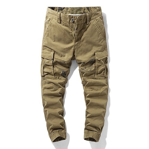 

Per uomo Pantaloni cargo Pantaloni Multi tasca Gamba dritta Tinta unita Comfort Indossabile Ufficio Giornaliero Streetwear Informale Cáqui Escuro Giallo Media elasticità