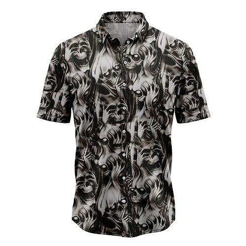 

Per uomo Camicia Camicia hawaiana Teschi Stampe astratte Collo ripiegabile Nero Strada Informale Maniche corte Bottone giù Stampa Abbigliamento Tropicale Di tendenza Hawaiano Originale