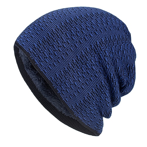 

Herre Beanie lue Vinterhatter Cap Strikk mansjett Svart Vin Akryl Fiber Strikket Fleece Mote Traditionel / Klassisk Friluftslklær Fritid / hverdag عادي Varm Myk
