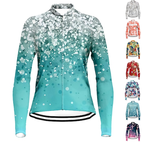 

21Grams Femme Maillot Velo Cyclisme manche longue Cyclisme Top avec 3 poches arrière VTT Vélo tout terrain Vélo Route Respirable Séchage rapide Evacuation de l'humidité Bandes Réfléchissantes Blanche