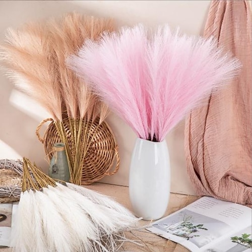 

10Pcs Simulation Of Pampas Reed Grass Ins Wind Simulation Flower Home Decoration Wedding 56.5Cm/22.2In,Fake Flowers For Wedding Arch Garden Wall Home Party Hotel Office Arrangement Decoration