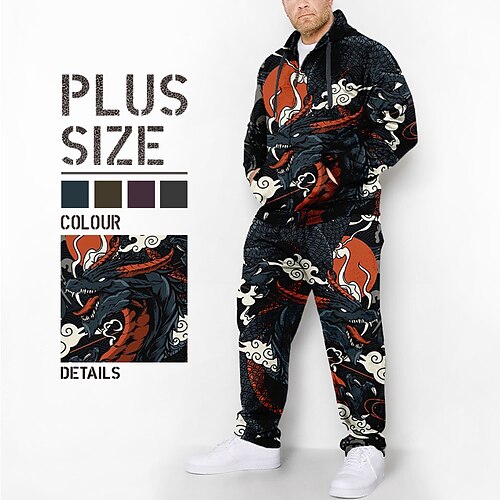 

Per uomo Plus Size Felpa con cappuccio Grande e alto Pop art Con cappuccio Manica lunga Primavera & Autunno Di tendenza Originale Informale Giornaliero Sport Top