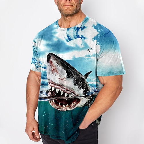 

Herre Plusstørrelser T-shirt Stor og høj Grafisk Rund hals Kortærmet Forår sommer Basale Årgang Mode Gade Afslappet Sport Toppe