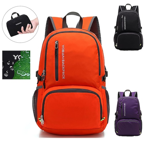 

20-30 L Hiking Backpack Lightweight Packable Backpack Windproof Rain Waterproof Breathable Quick Dry Lightweight Outdoor Yoga Hunting Fishing Hiking Nylon Black Purple Orange